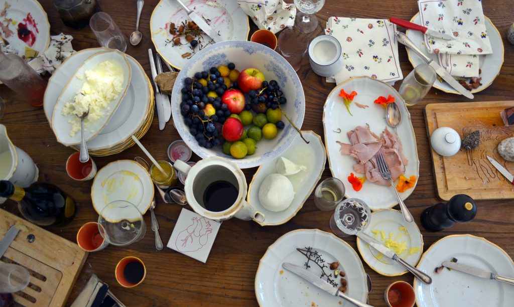 Reste des Gründungsfrühstücks