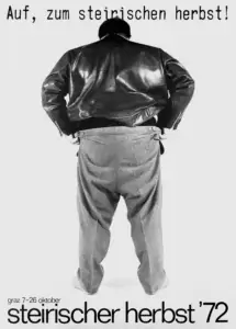 Plakat zum <em>steirischen herbst</em> (1972). Foto: Fotogruppe Puchwerke mit Gruppe pool (H. G. Haberl, R. Kriesche, K. Neubacher)